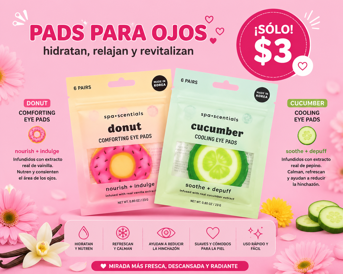Comforting eye pads- Spa scentials