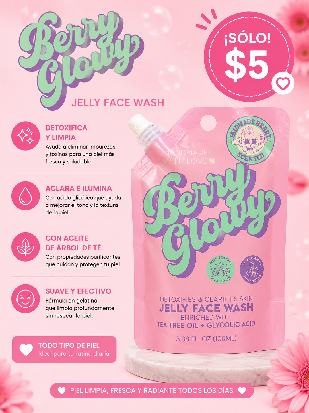 Jelly face wash (tea tee oil + glycolic acid)
