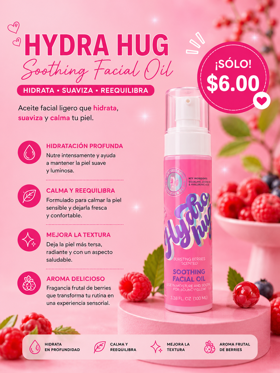 Hydra hug- soothing facial oil