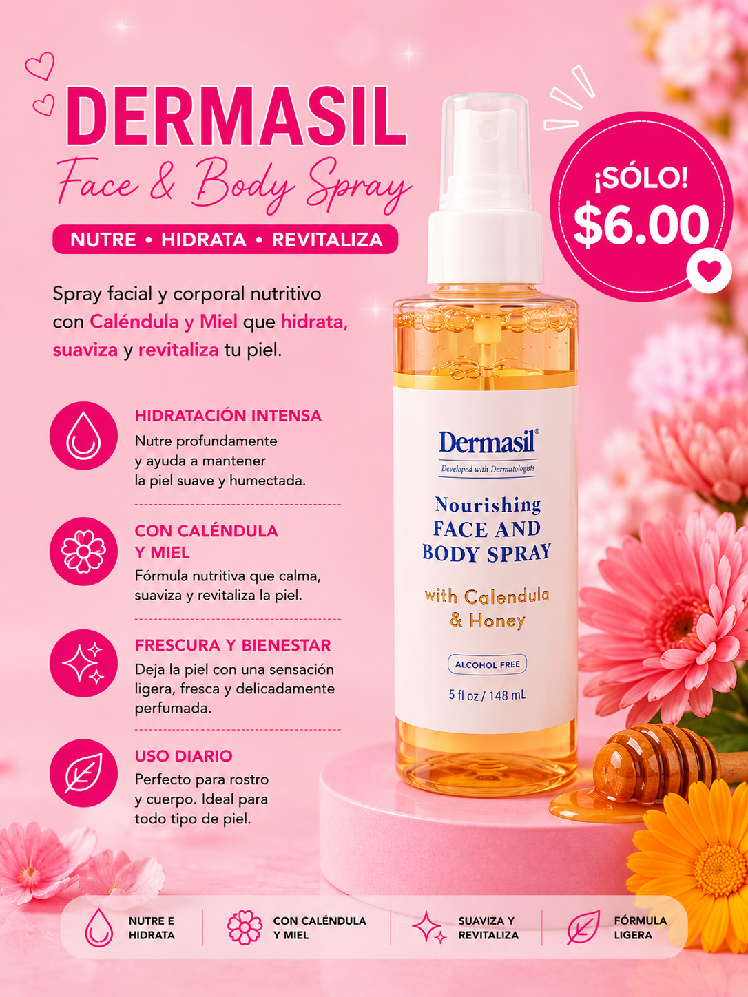 Dermasil face and body spray
