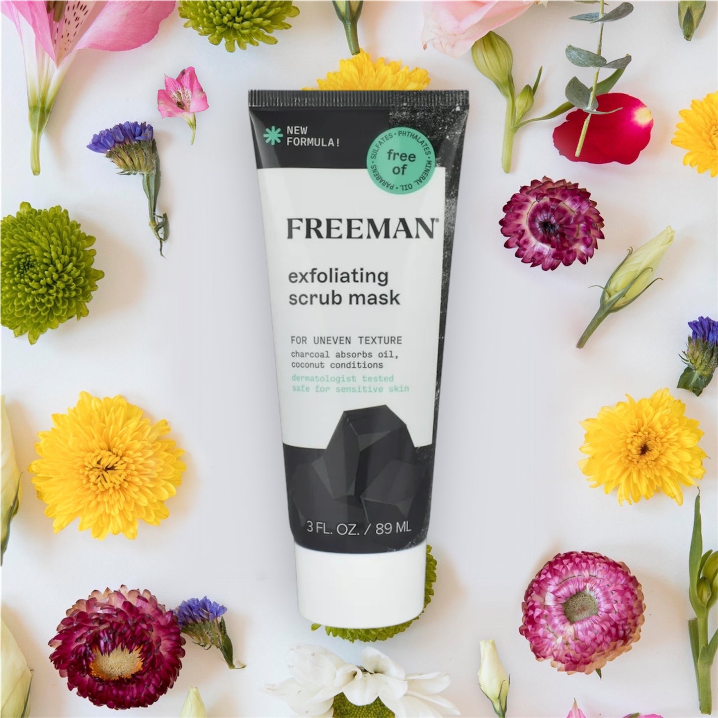 Freeman Exfoliating Charcoal & Coconut Facial Scrub Mask - 3 fl oz