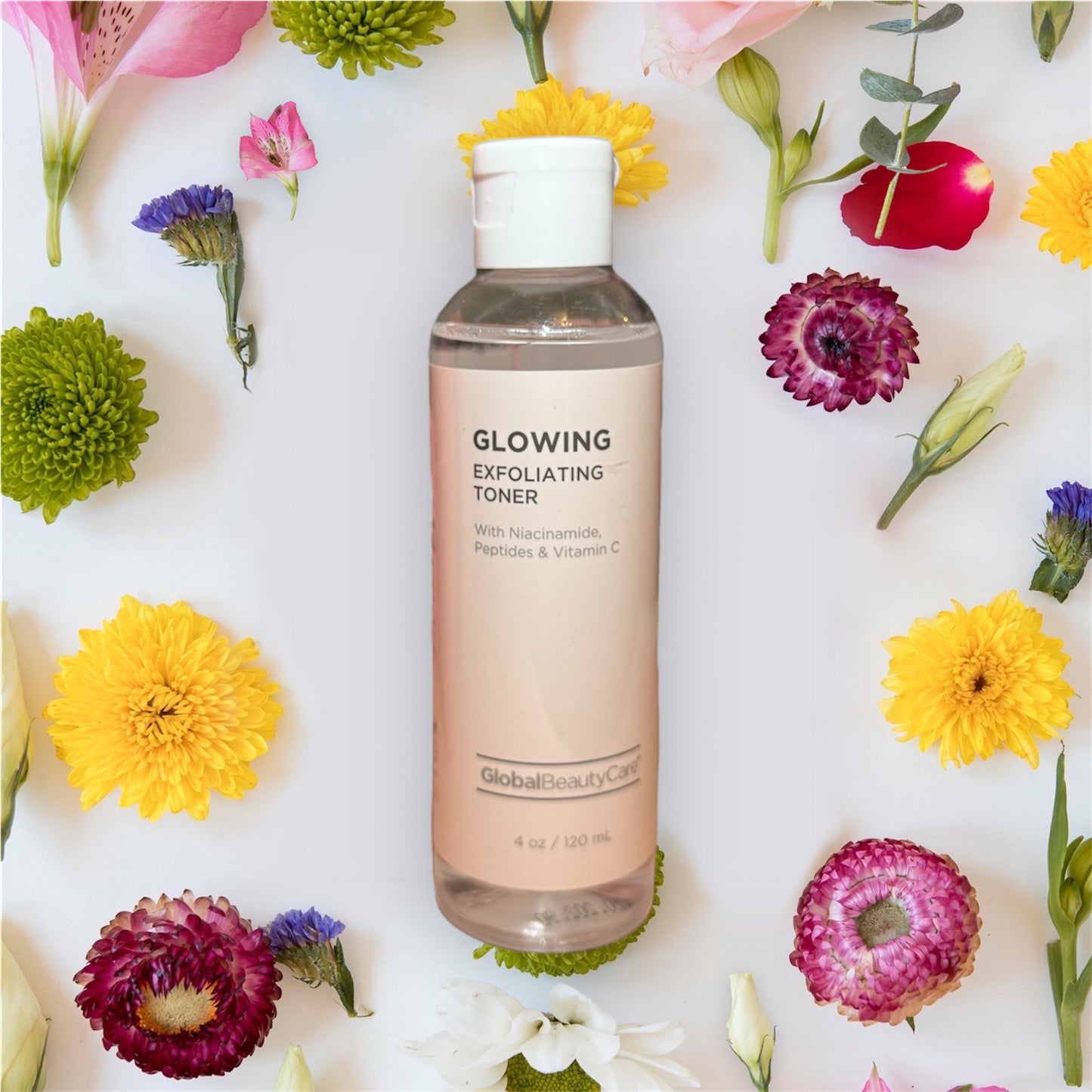 Glowing exfoliating toner with niacinamide, peptides & vitamin c