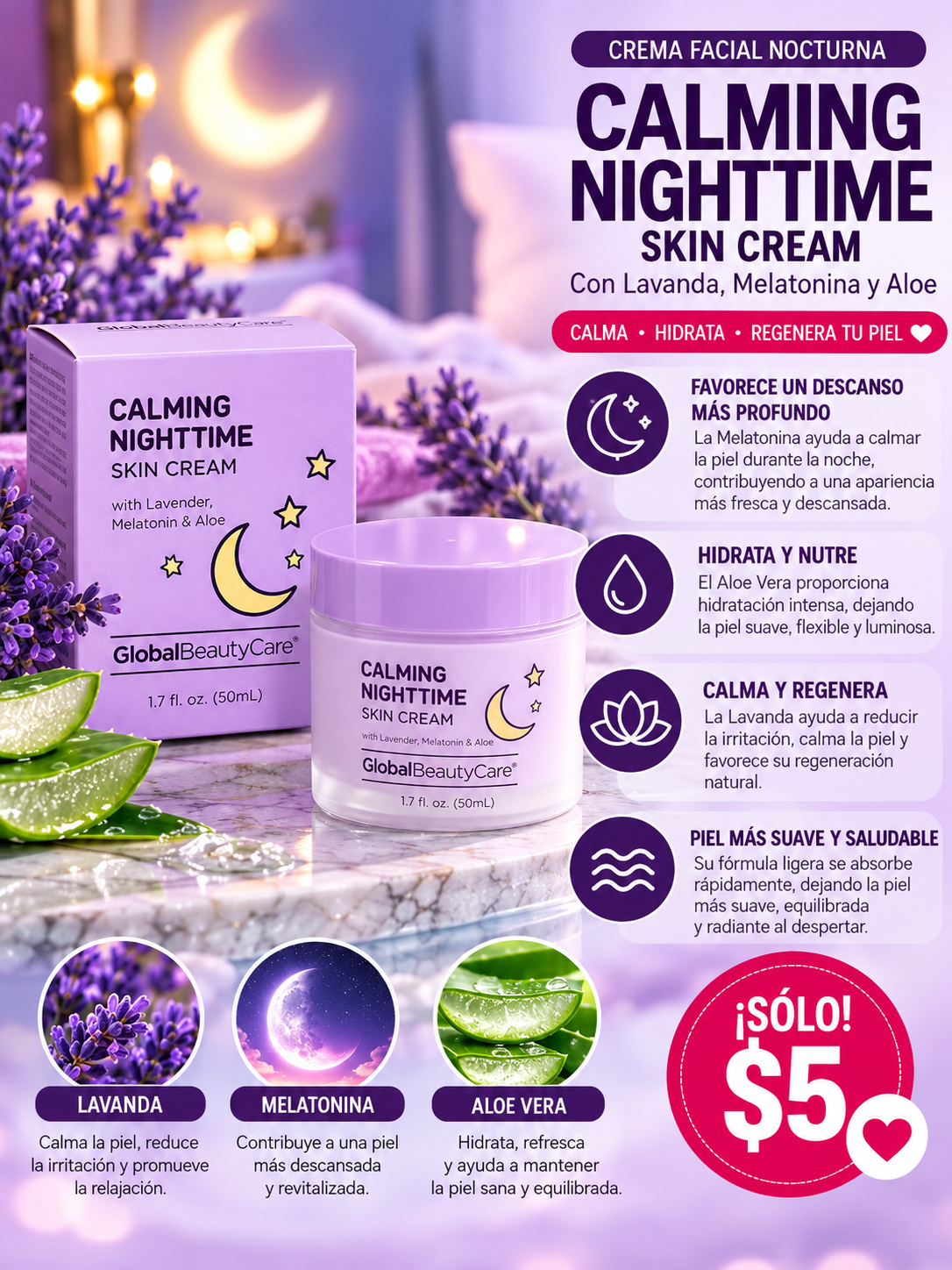 Calming nighttime skin Cream