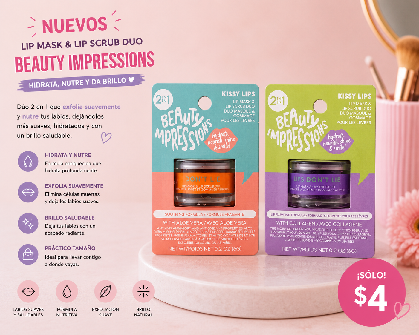 Lip mask & lip scrub- beauty impressions