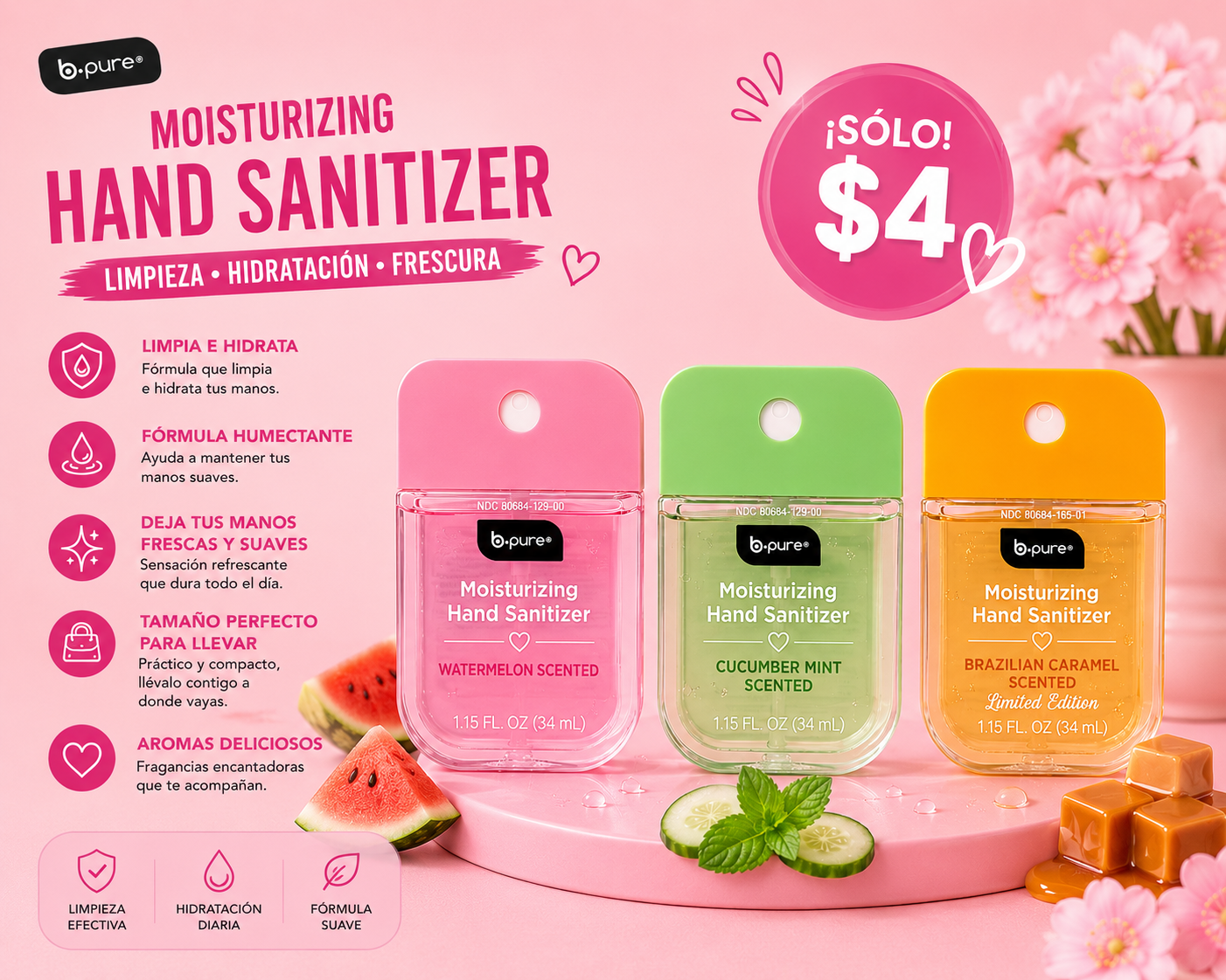 Moisturizing Hand Sanitizer- B pure