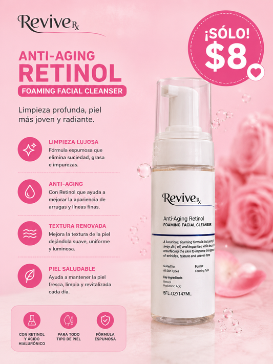 Foaming facial cleanser- anti-aging retinol- Revive Rx
