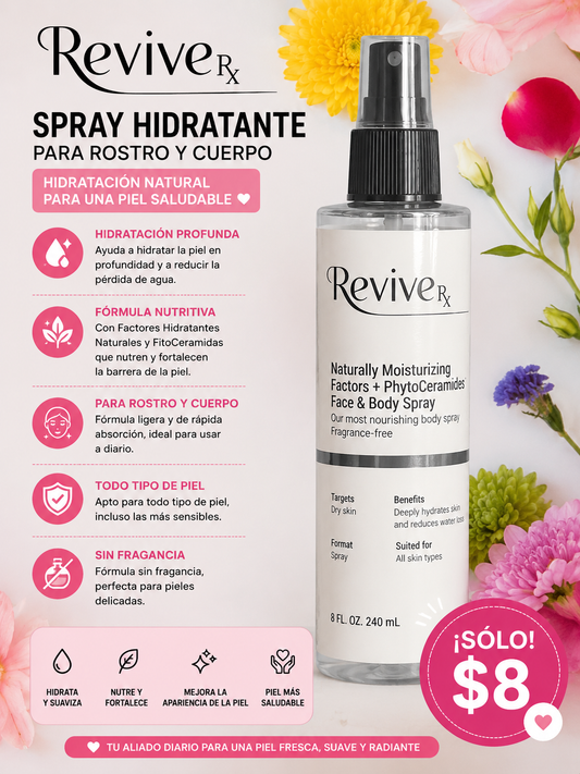 Revive Rx-Naturally Moisturizing Factors + PhytoCeramides Face & Body Spray