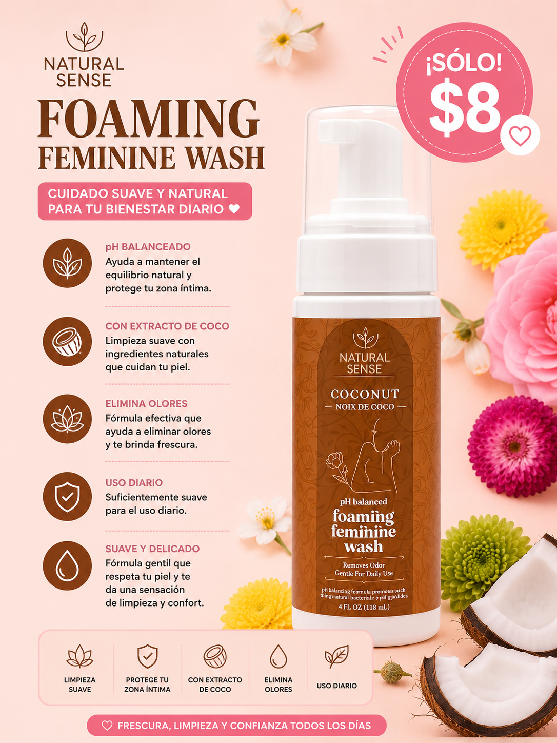 Natural Sense Foaming Femine Wash