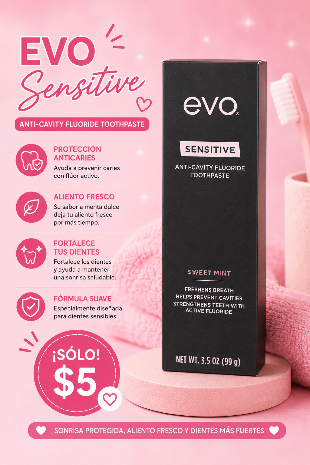 Evo sensitive anti-cavity fluoride toothpaste