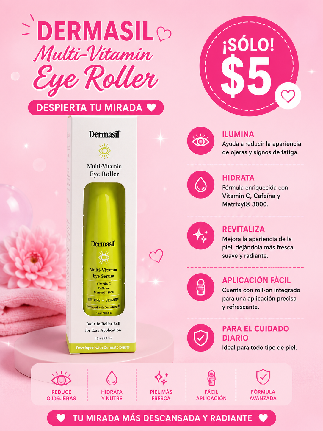 Multi-vitamin eye roller- Dermasil