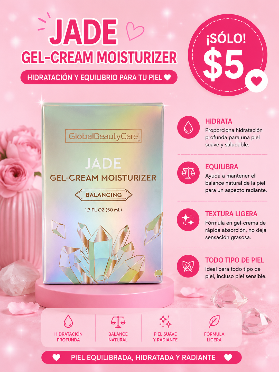 Jade gel cream moisturizer (balancing)