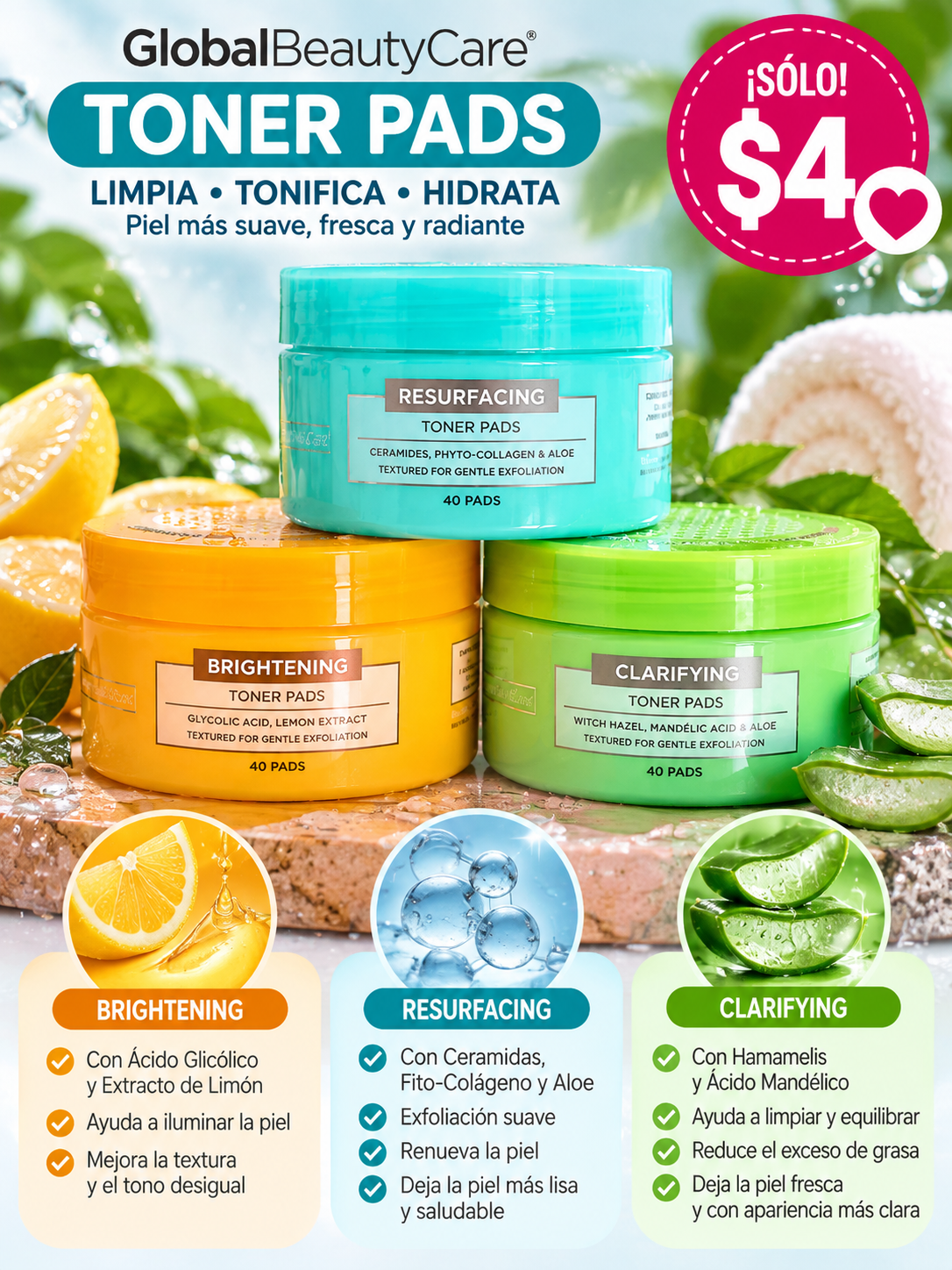 Toner pads - GlobalBeautyCare