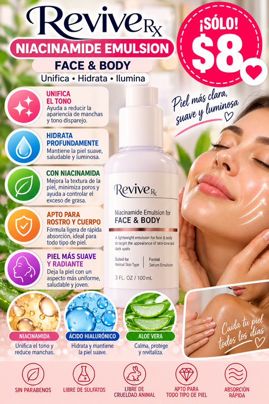 Niacinamide Emulsión for Face & Body- Revive Rx